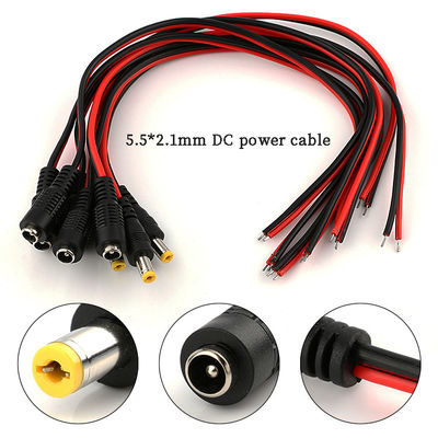 جودة  5.5x2.1mm DC Power Cord 1m 2m 3m Power Adapter Extension Cable For CCTV Camera مصنع
