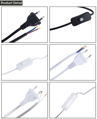 UC Brazil Switch Power Cord IEC C5 أبيض أسود تمديد أسلاك